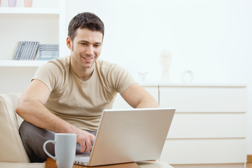 man happy with new data points